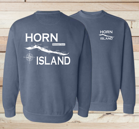 Horn Island Sweatshirts - Map Design - 6 Colors!