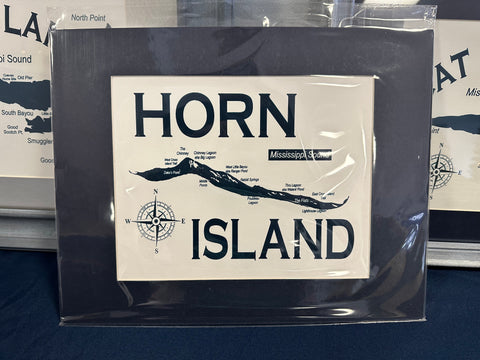 Horn Island - Matted Screen Print for Framing